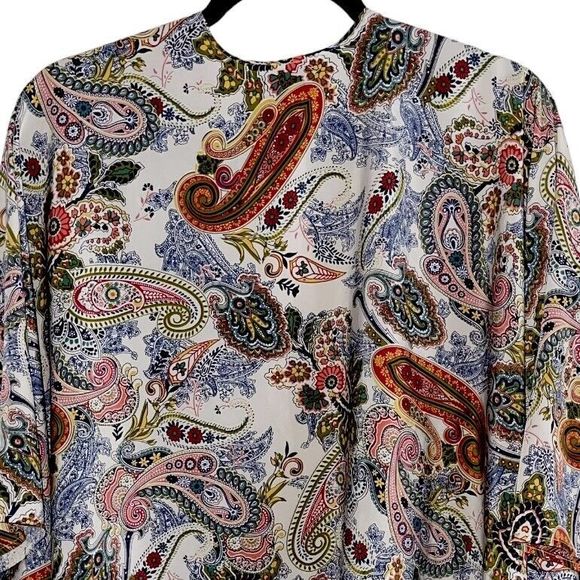 Ariella Boho Kimono Cover Up Oversized Top Longline Paisley Multicolor Open - Picture 5 of 7